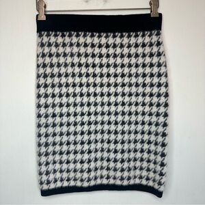 Guess Black & White Women’s Houndstooth Stretch Skirt Medium M